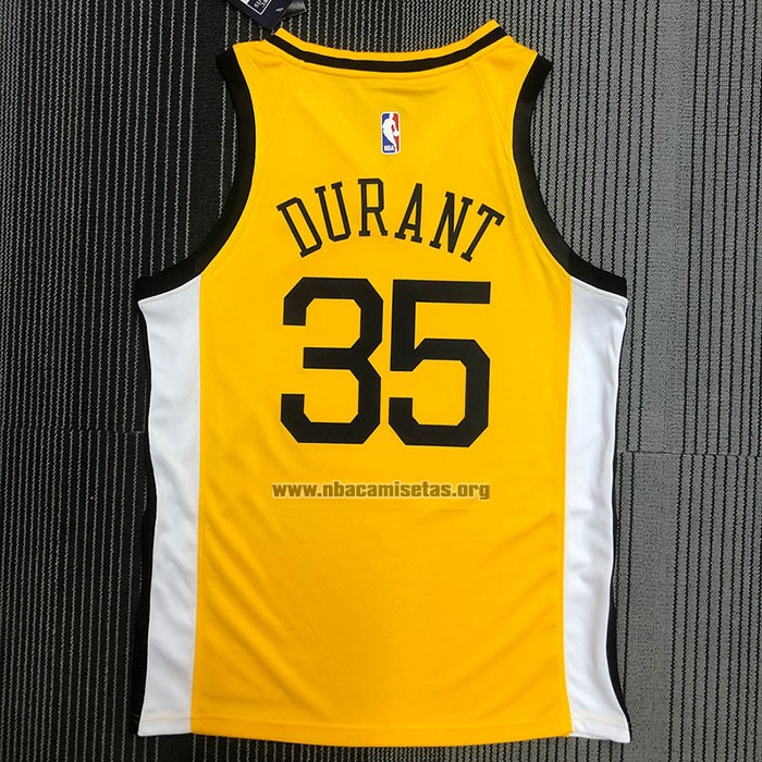Camiseta Golden State Warriors Kevin Durant NO 35 Earned Amarillo